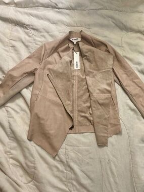 BB Dakota Pink Faux Leather Asymmetrical Jacket